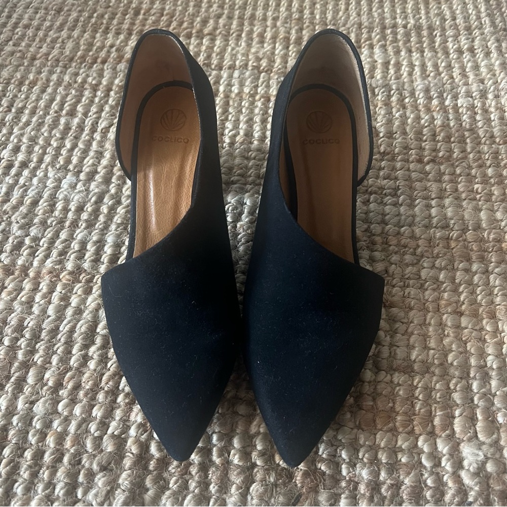Coclico Women's Black Suede Shoes